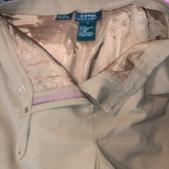 Lauren Ralph Lauren Wool Blend Trousers Camel / Tan Size 10 Flat Front Lined - Picture 9 of 10